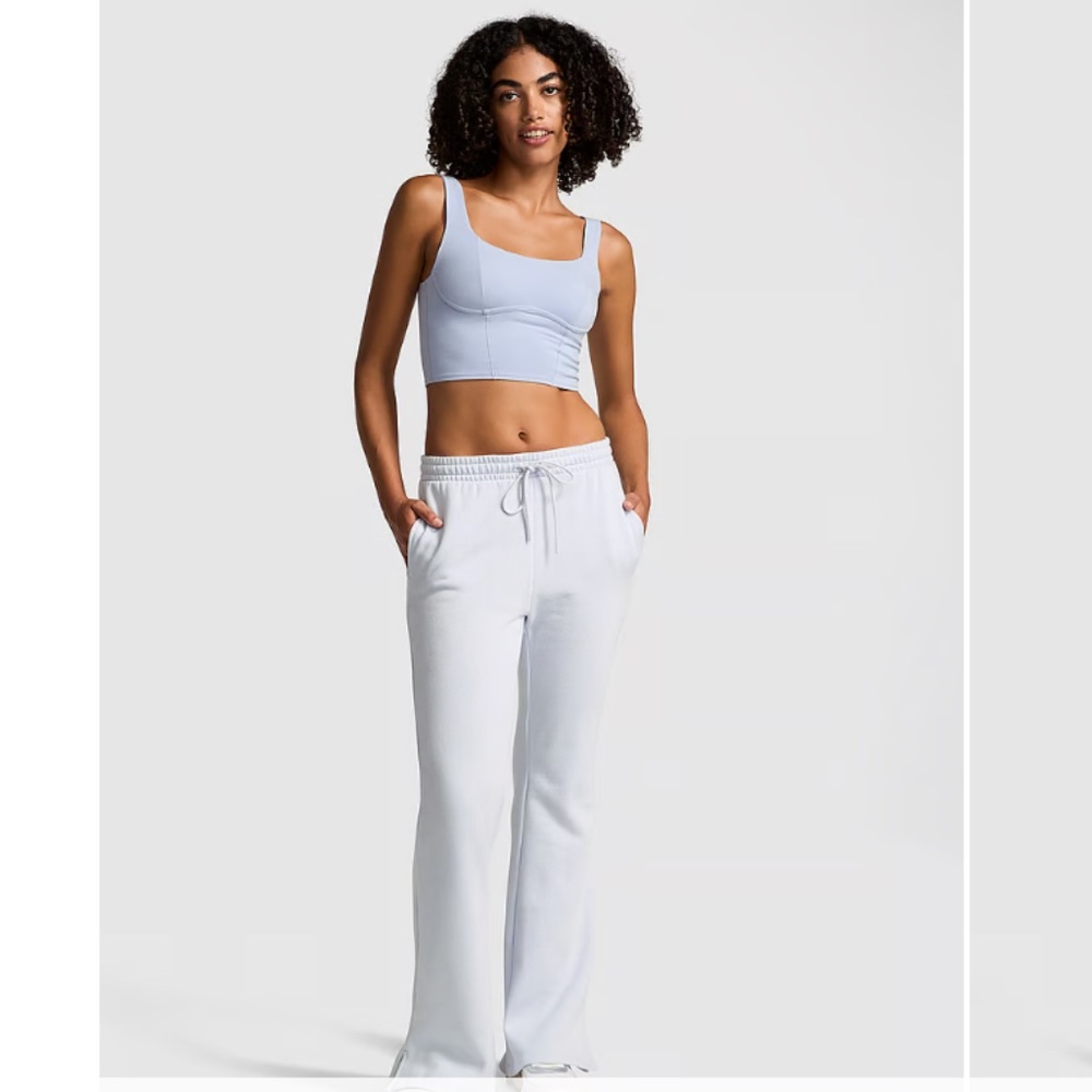 Victoria’s Secret Pink IVY Fleece Split-Hem Flare Sweatpants- Hydrangea Blue SP
